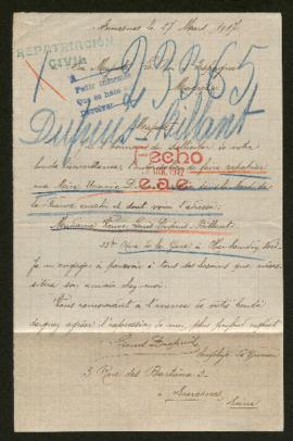 Expediente de Uranie Dupuis Billaut