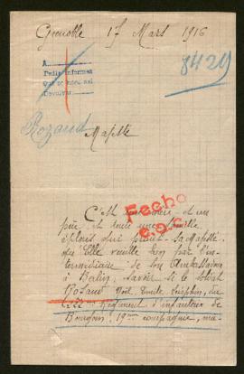 Expediente de Noël Emile Seraphin Rozand