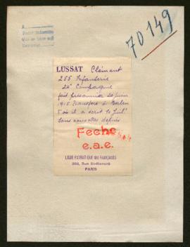 Expediente de Clément Lussat