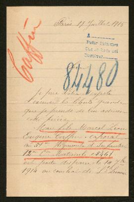 Expediente de Marcel Léon Eugène Caffin