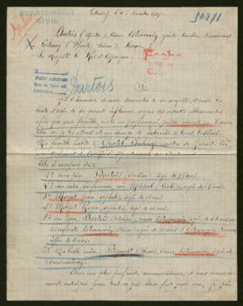 Expediente de las familias Mayot, Estennevin Dartois y Dartois Michel y de madame veuve Estennevi...