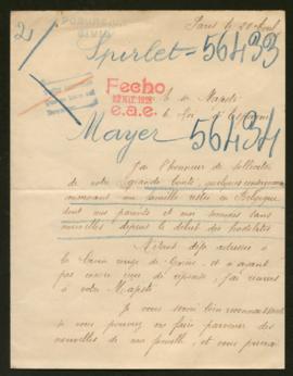 Expediente de Paul Mayer y Joseph Sperlet