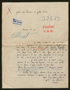 Expediente de Jean Baptiste Hippolyte Allinet