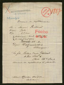 Expediente de Jules Bertrand