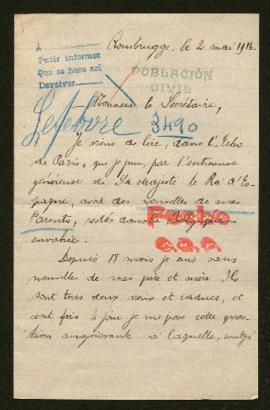 Expediente de la familia Lefebvre-Duquesnoy