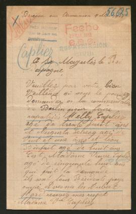 Expediente de Nelly Capliez, Augusta Lebecq y Léon Binfait