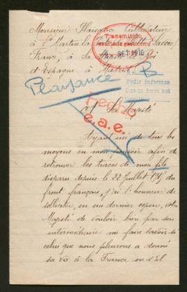 Expediente de Joseph Plaisance