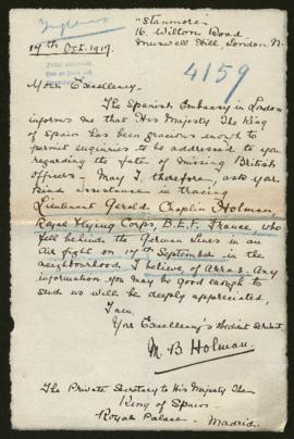 Expediente de Gerald Chaplin Holman