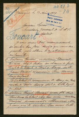 Expediente de las familias Foucart y de Raoul Foucart