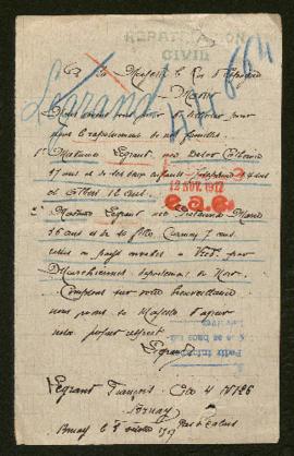 Expediente de la familia Legrand-Delor y Legrand-Predanna