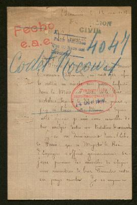 Expediente de monsieur Codet Rocourt