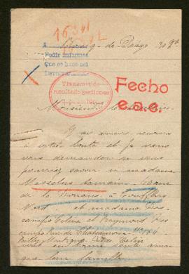 Expediente de madame Masselus Samain y la familia Descamps