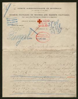 Expediente de madame Jules Pringal, Pierre Leconte y madame Cyrille Mecuros e hijo