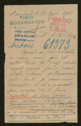 Expediente de Célestin Dubois