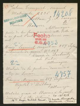 Expediente de Julien Tronquet, Henri Esquirol y François Morescau