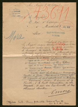 Expediente de Jeanne Mora Chasseriau y la familia Mora Lefèvre