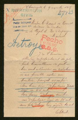 Expediente de la familia Detroye Defontaine