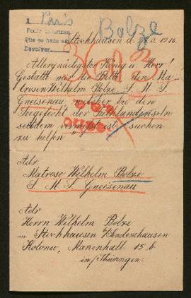 Expediente de Wilhelm Bolze