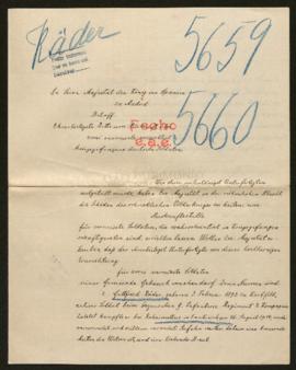 Expediente de Gottfried Räder y Lorenz Odo Kraus