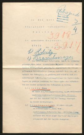 Expediente de Franz Kibitz y Karl Brandmayer
