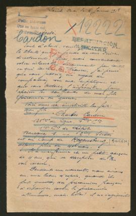 Expediente de Charles Cardon