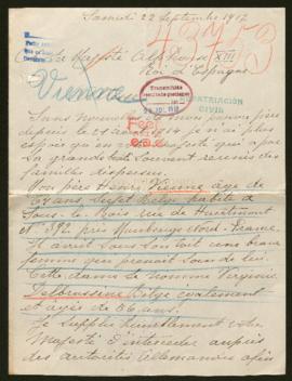 Expediente de Henri Vienne y Virginie Delbrassine