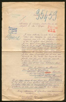 Expediente de Edouard Poire y Jeanne Poire Leblond