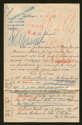 Expediente de la familia Wallerand Michaux, Gladys Wallerand y Emile Wallerand