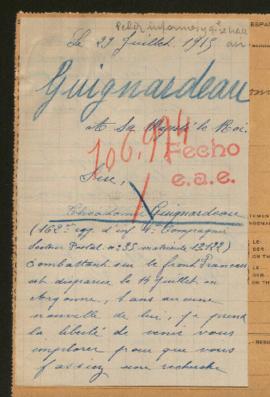 Expediente de Théodomir Guignardeau
