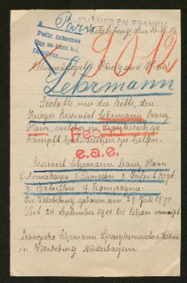 Expediente de Franz Xaver Lehrmann