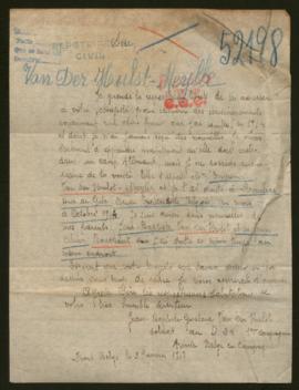 Expediente de Emerence van der Hulst Meylle y la familia van der Hulst Bouckaert