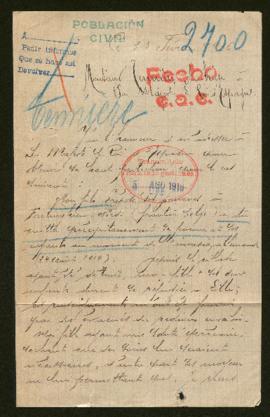 Expediente de madame Ambroise Tennère e hijos