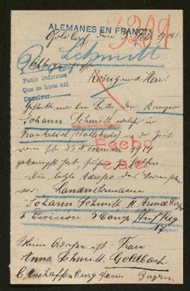 Expediente de Johann Schmitt