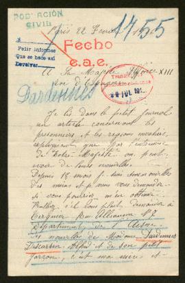 Expediente de la familia Dardennes Descarsin