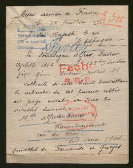 Expediente de Marie Mortreux Favier y la familia de Alfred Favier