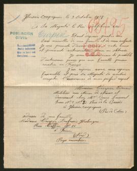 Expediente de madame Turpin Desfossés Hisbergue