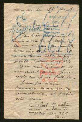 Expediente de la familia Moisselin y Clémence Moisselin