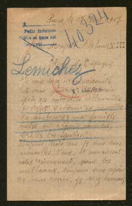 Expediente de madame veuve Lemichez Fréville y familia