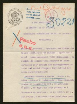 Expediente de Jacque Lucien Louis Garrigue