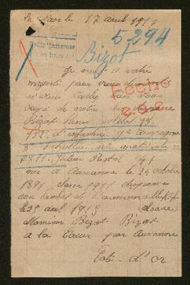 Expediente de Henri Bizot