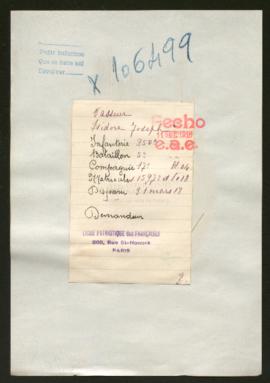 Expediente de Isidore Joseph Vasseur