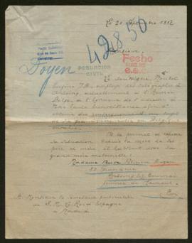 Expediente de madame veuve Félicien Doyen