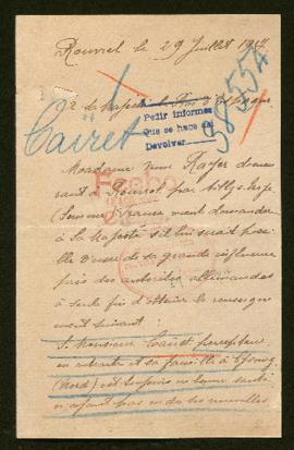 Expediente de monsieur Caüet y su familia