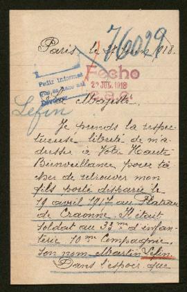 Expediente de Martin Lefin