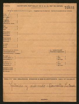 Expediente de militar desconocido de nacionalidad francesa