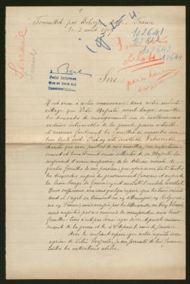 Expediente de Augustin Jean Sarrail, Emile Léon Cazanave, Pierre Seigne y Urbain Calmet