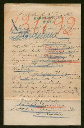 Expediente de madame A. Dindeleux