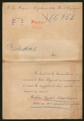 Expediente de Baptiste Alexis Auguste Badilas