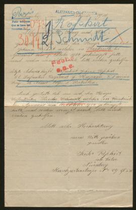 Expediente de Johann Rofshirt y  Theodor Schmidt