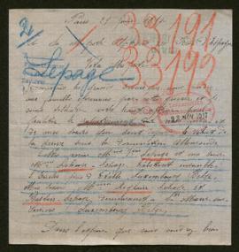 Expediente de la familia Lahure Lepage, madame Leglaire Lepage y madame Basin Lepage